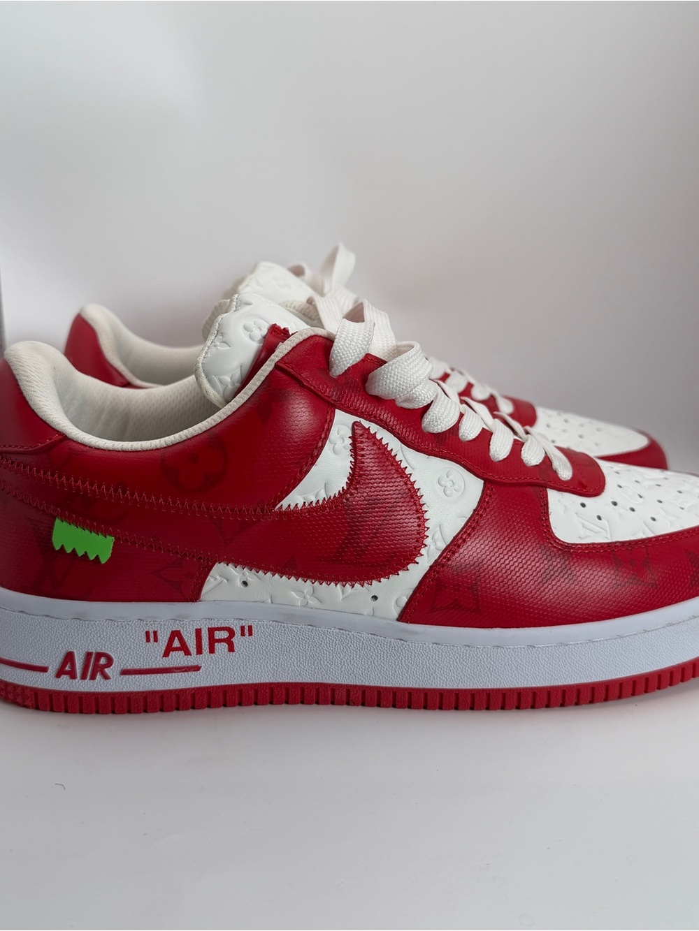 Louis Vuitton x Nike Air Force 1 Low White Red Virgil Abloh Men’s Size 9